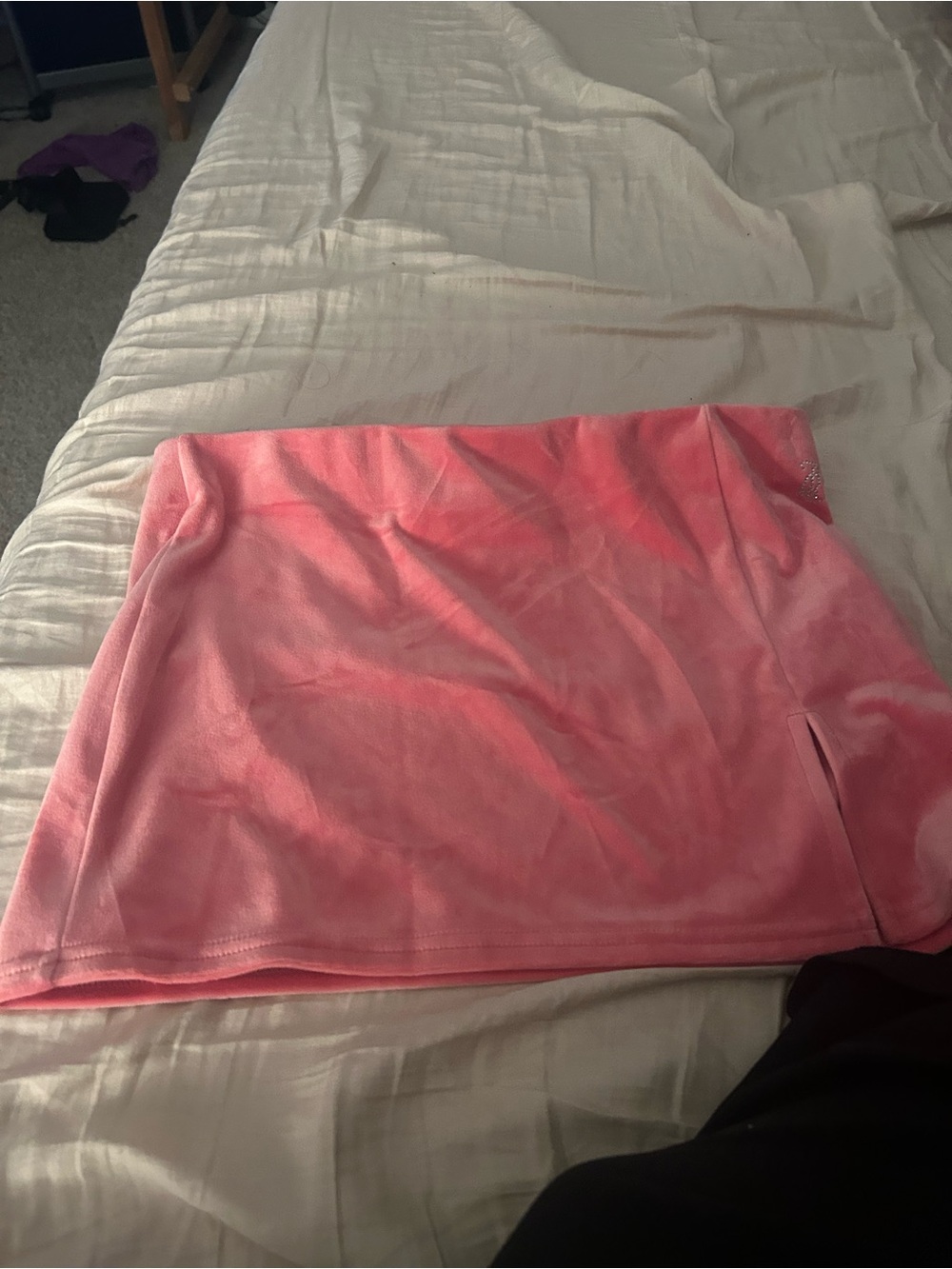 Juicy Couture Pink Velour Mini Skirt with Side Slit